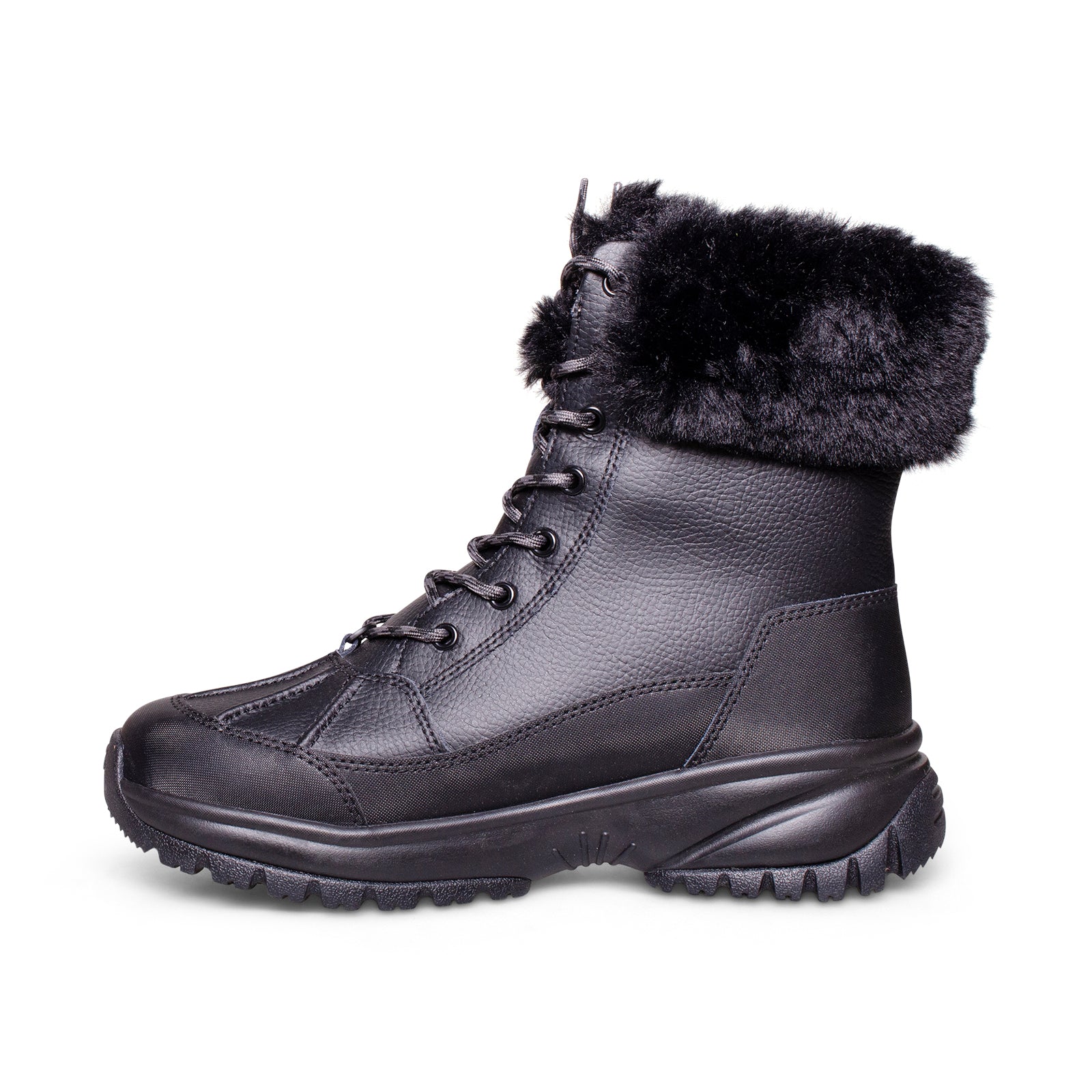 UGG Yose Fluff Black Boots - Women's