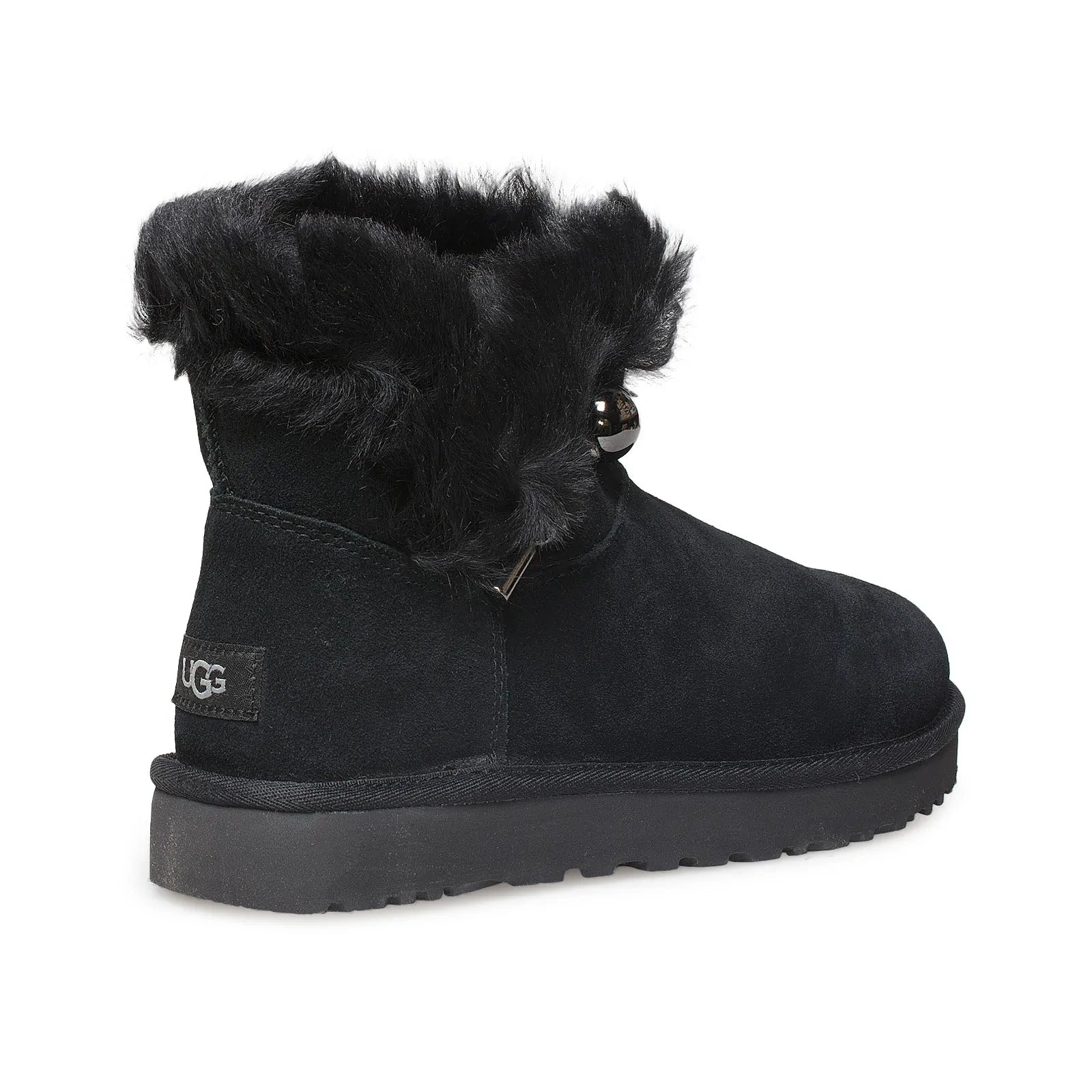 UGG Classic Fluff Pin Mini Black Boots - Women's