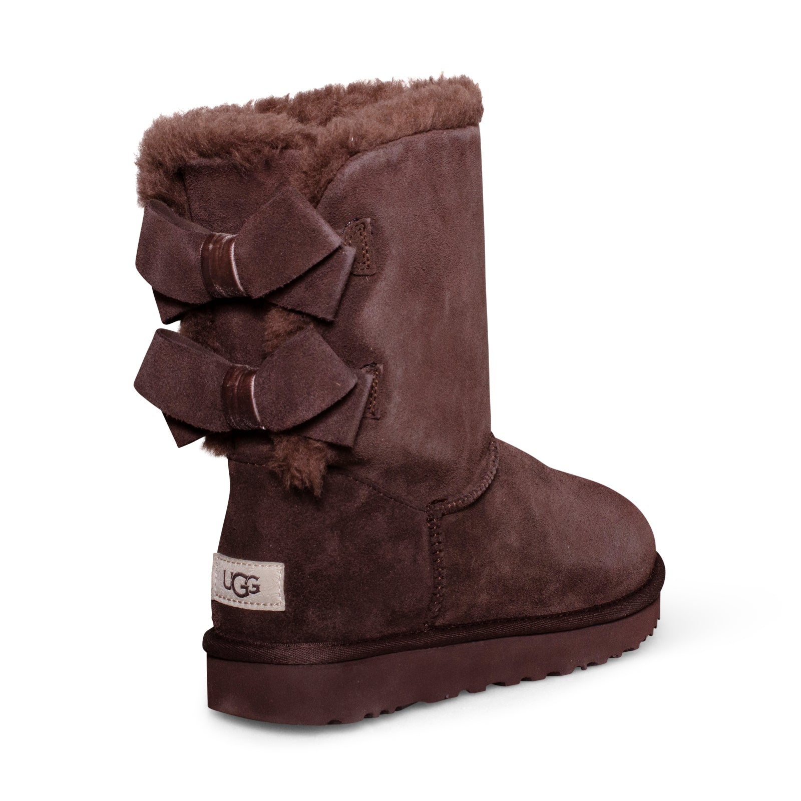 UGG Bailey Suede Bow Burnt Cedar Boots - Women's