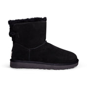 UGG Mini Bailey Suede Bow Black Boots - Women's