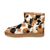 UGG Classic Mini Cow Print Chestnut Boots - Women's