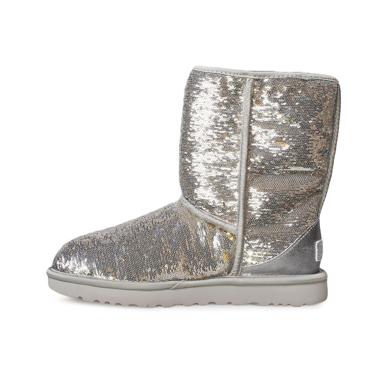 UGG Classic Short Cosmos Sequin Silver Gold Boots - Women's