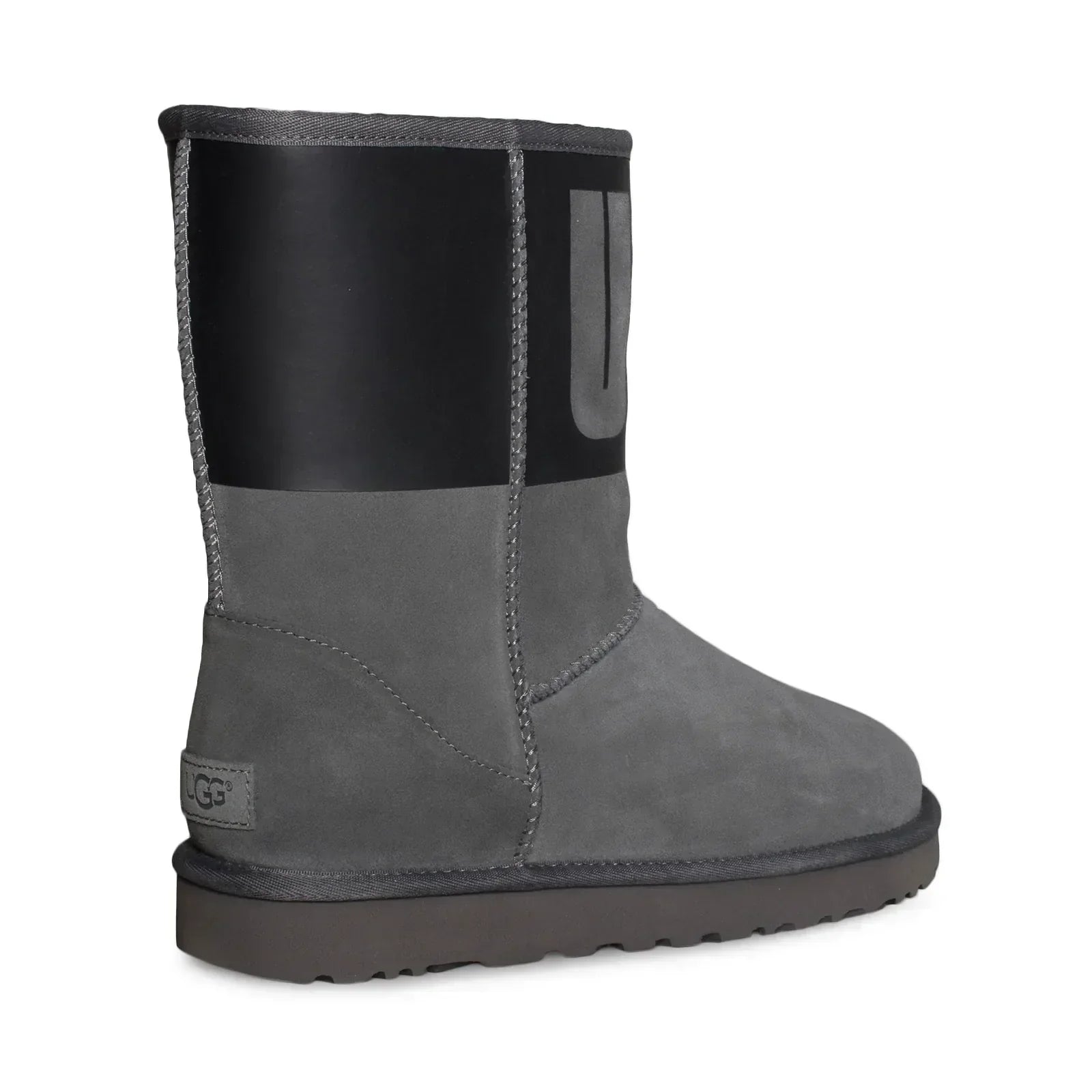 UGG Classic Short UGG Rubber Graphic Grey Black Boots - Women's