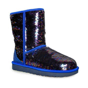 UGG Classic Short Sequin Navy Tonal Boots - Women's