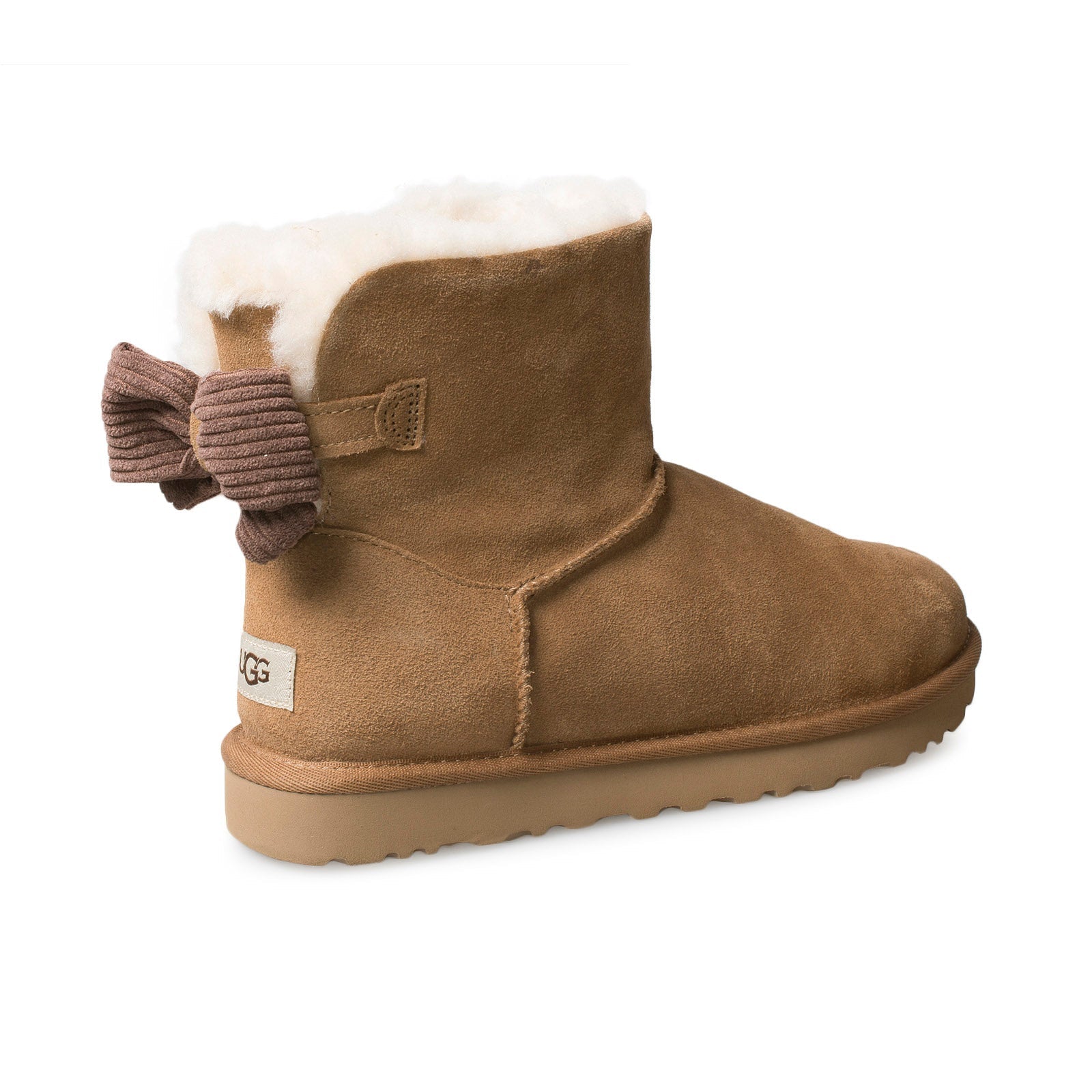 UGG Mini Bailey Bow Corduroy Chestnut Boots - Women's