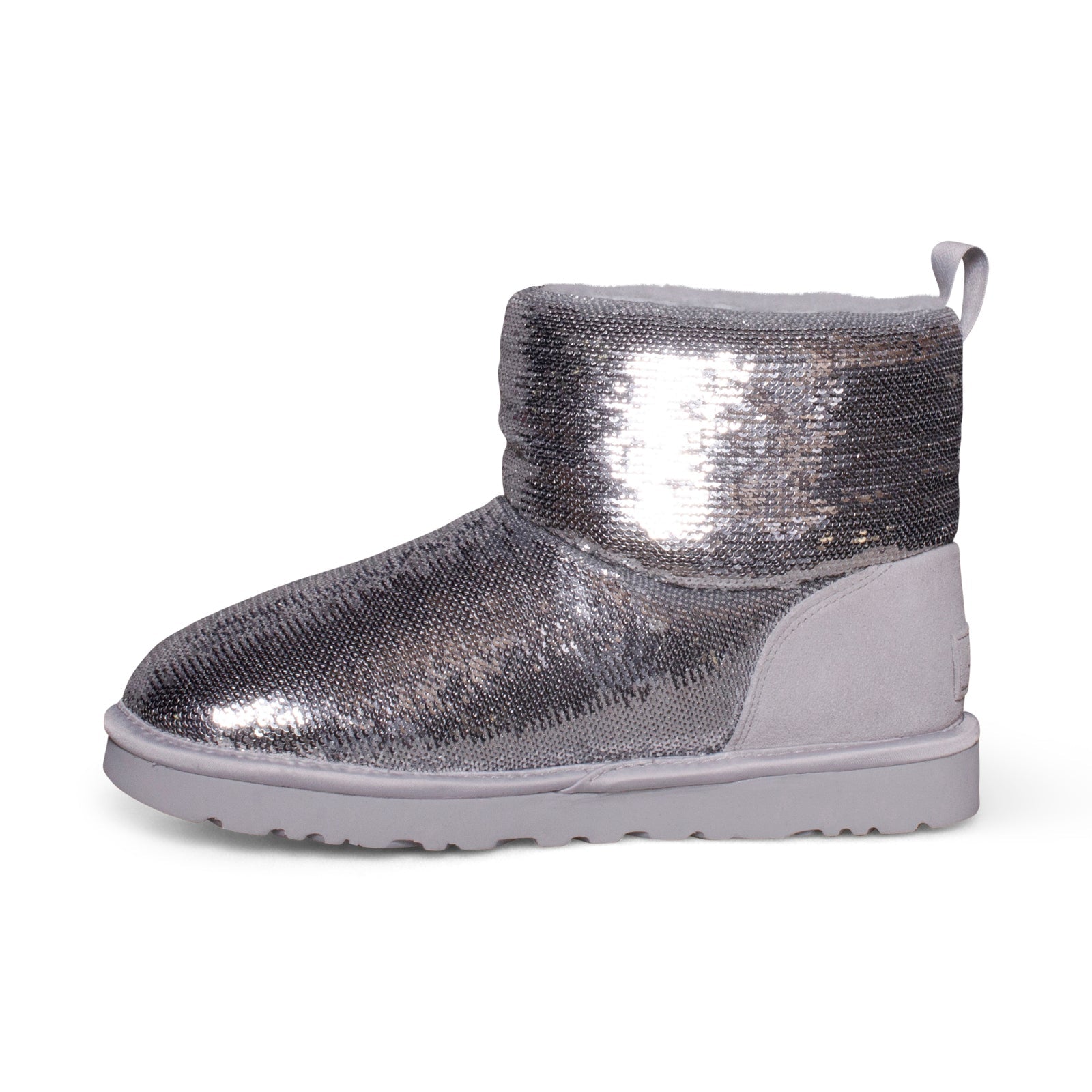 UGG Classic Mini Mirror Ball Silver Boots - Women's