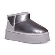 UGG Ultra Mini Platform Hi Shine Silver Boots - Women's