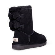 UGG Bailey Suede Bow Black Boots - Women's