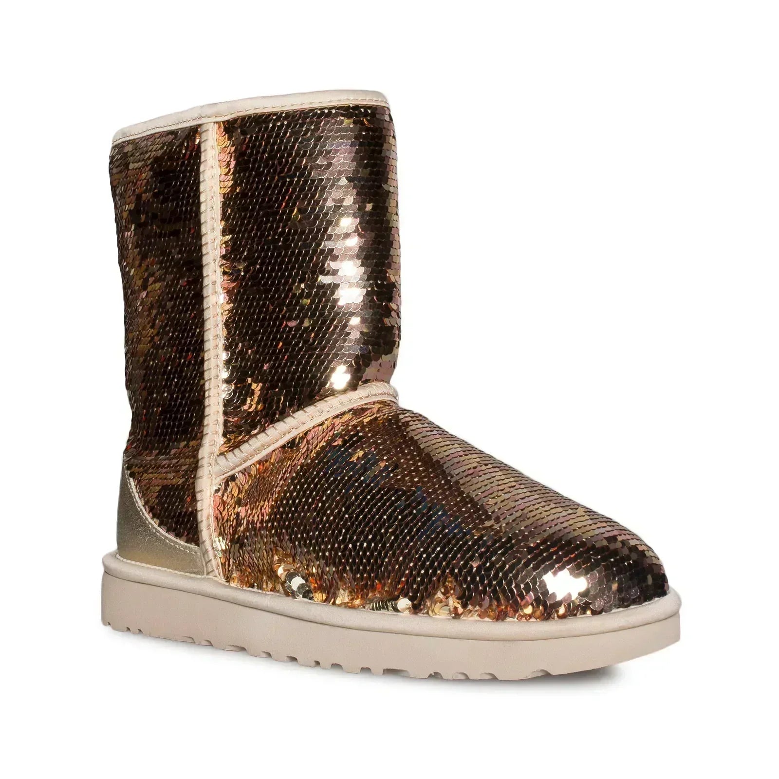 UGG Classic Short Sequin Gold Combo Boots - Women's