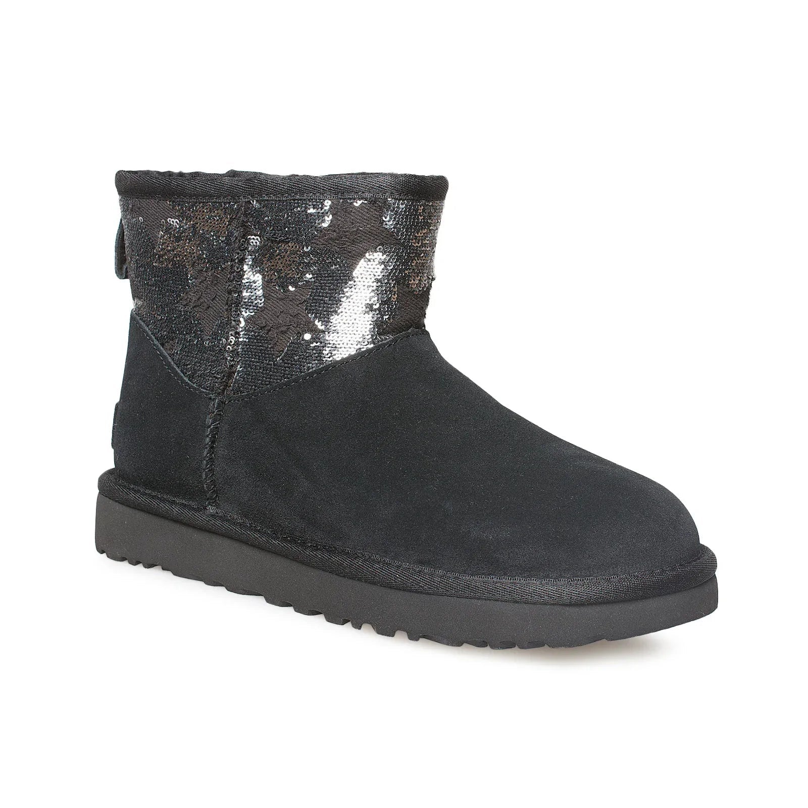 UGG Classic Mini Sequin Stars Black Boots - Women's