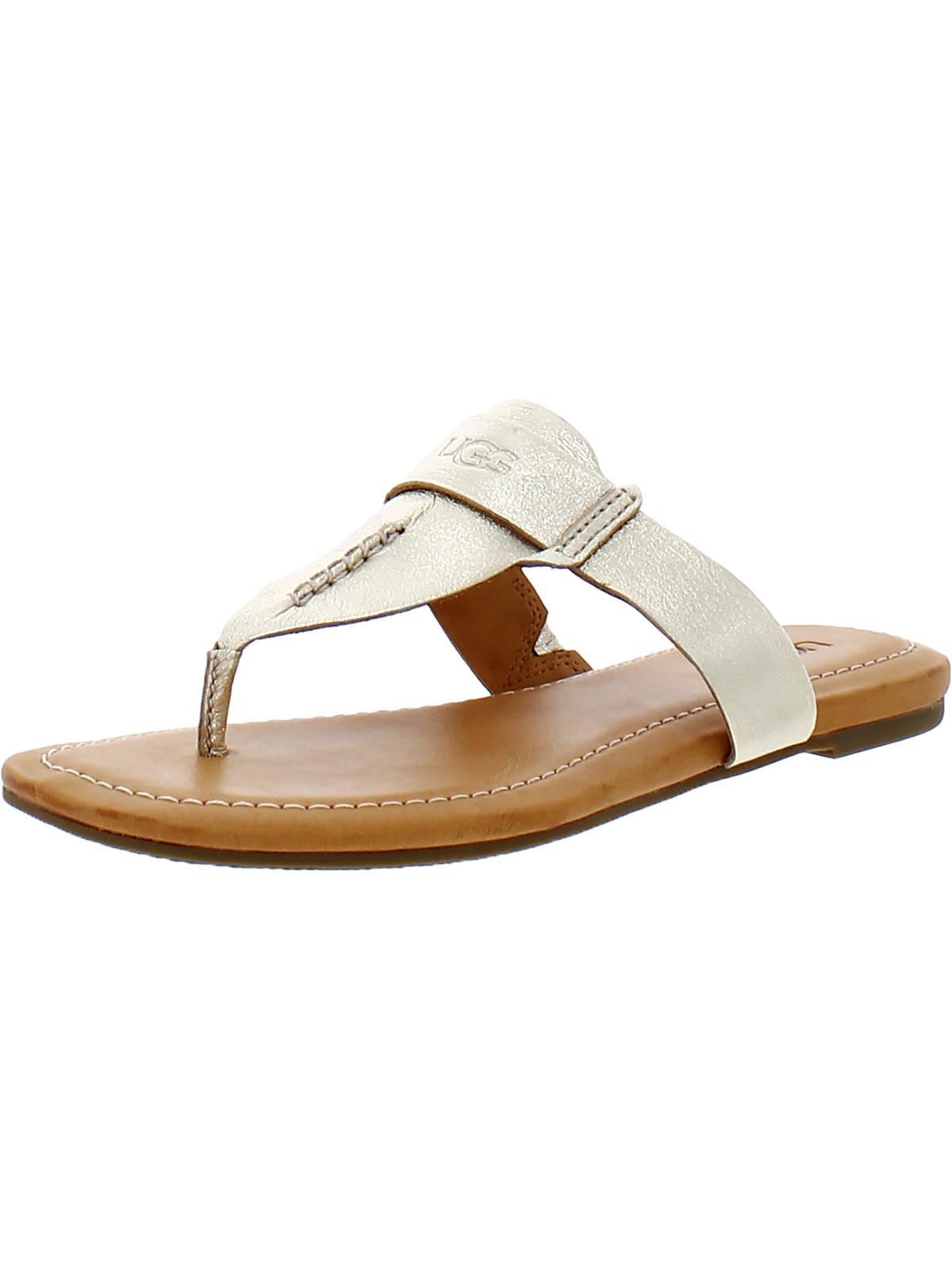 Gaila Womens Leather Thong Slide Sandals