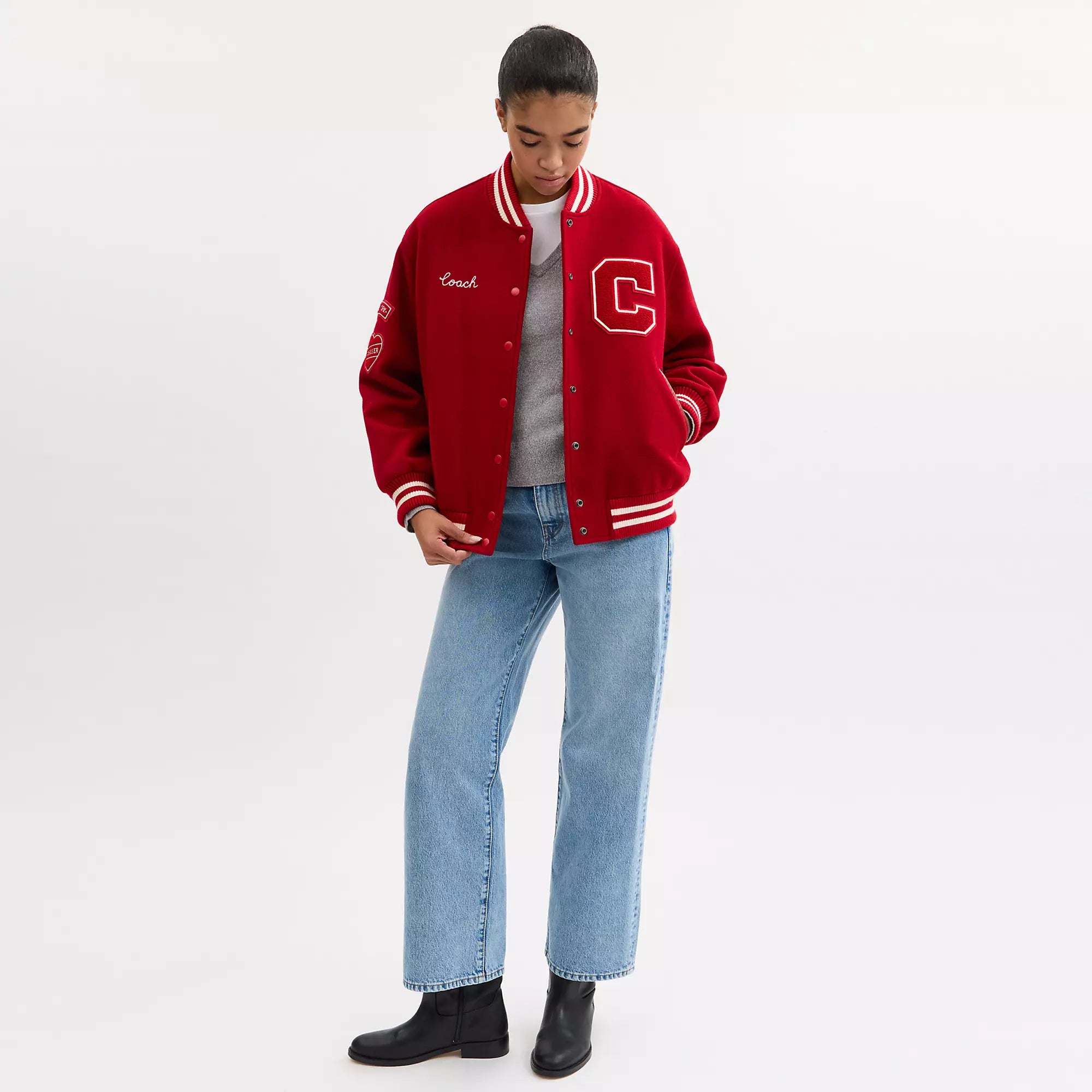 Coach Outlet Wool Varsity Jacket With Patches