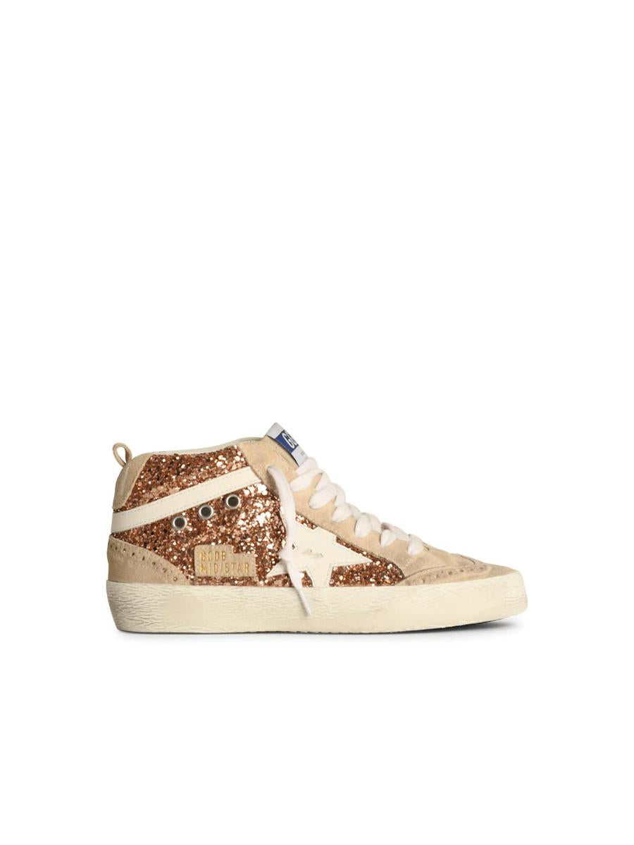 Golden Goose 'Mid Star' Pink Leather Sneakers