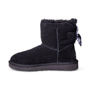 UGG Mini Bailey Bow Leopard Black Boots - Women's