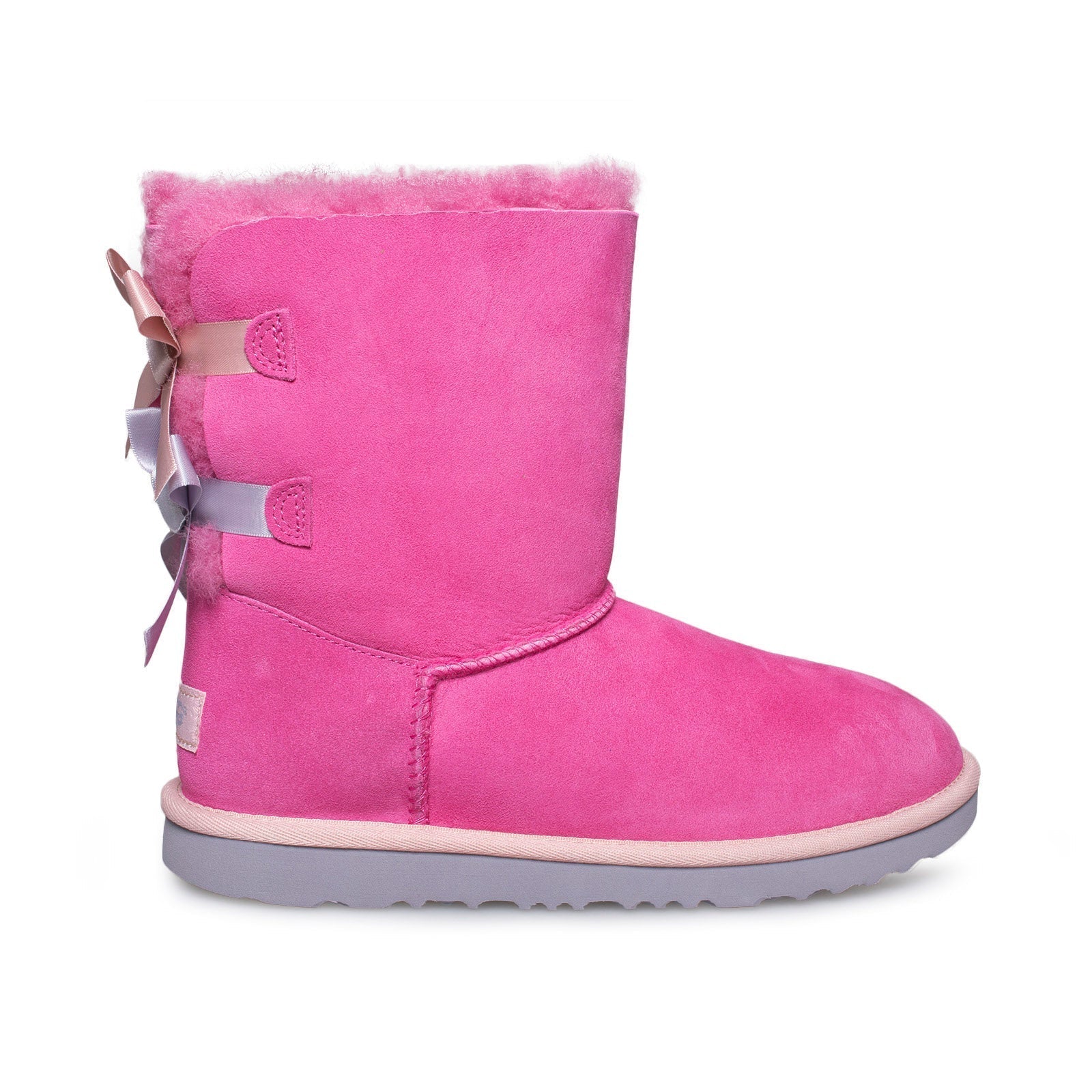 UGG Bailey Bow II Pink Azalea / Icelandic Blue Boots - Youth