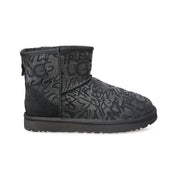 UGG Classic Mini Sparkle Graffiti Black Boots - Women's