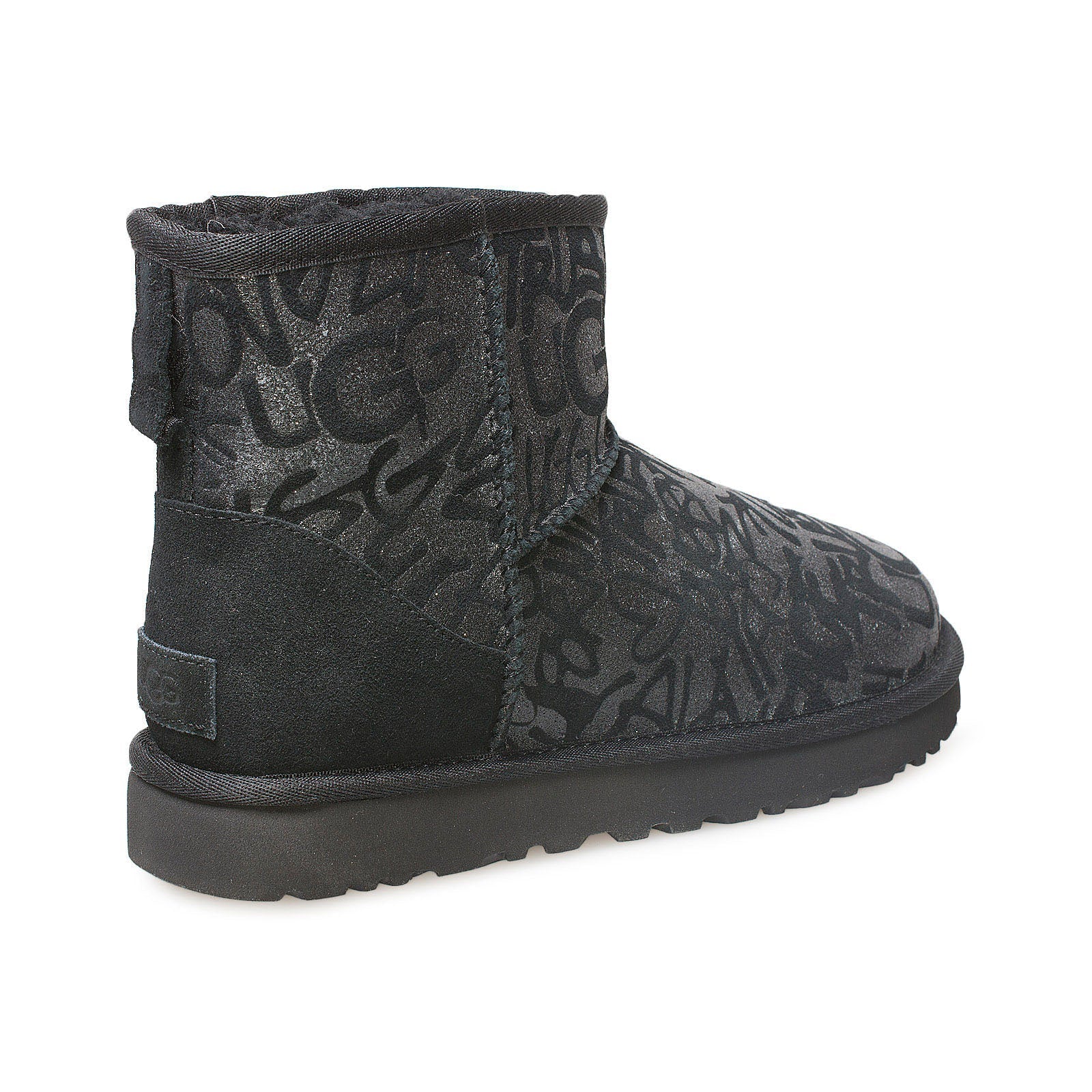 UGG Classic Mini Sparkle Graffiti Black Boots - Women's