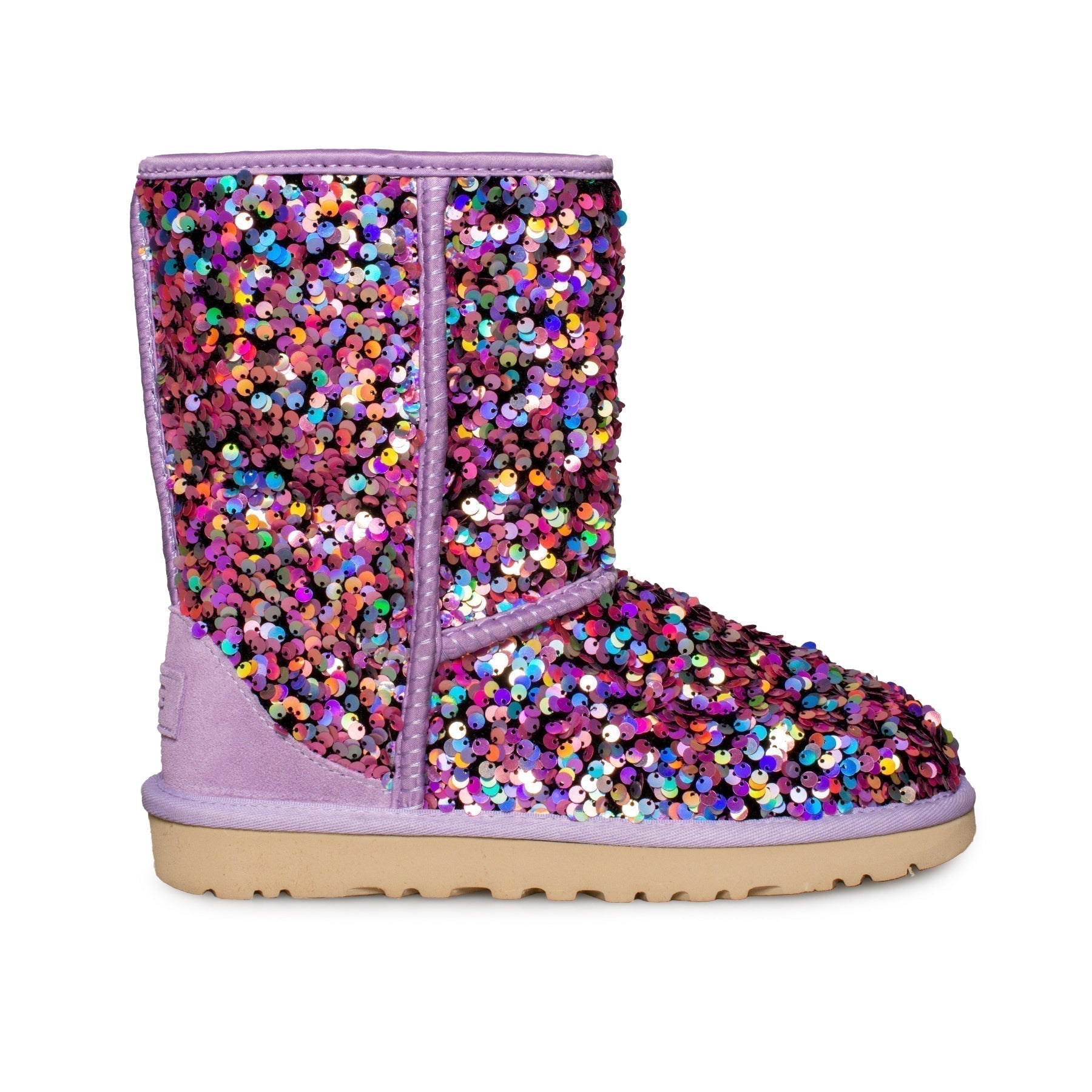 UGG Classic Short Stellar Sequin Lilac Frost Boots - Women's