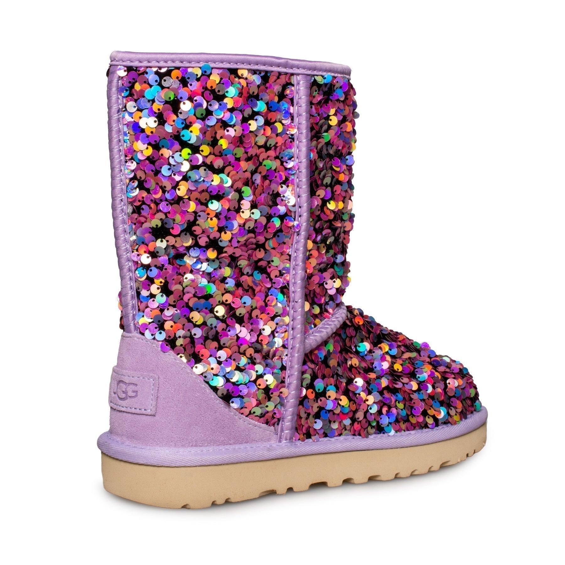 UGG Classic Short Stellar Sequin Lilac Frost Boots - Women's