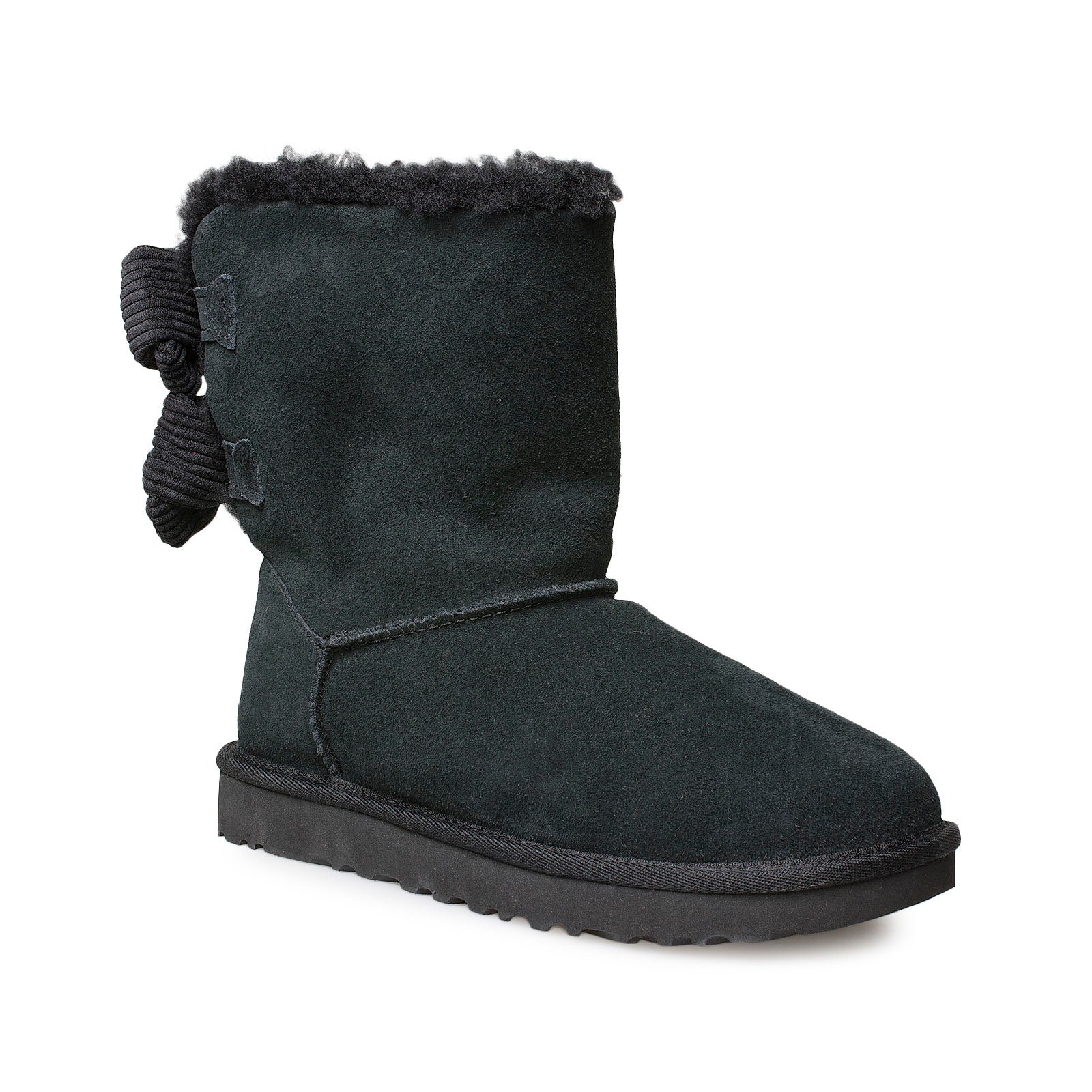 UGG Bailey Corduroy Bow Black Boots - Women's