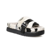 UGG Fluffita Cali Collage Black Grey Slippers - Women's