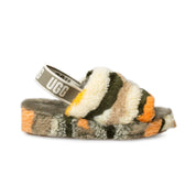 UGG Fluff Yeah Slide Cali Collage Olive Multi Slippers - Women's