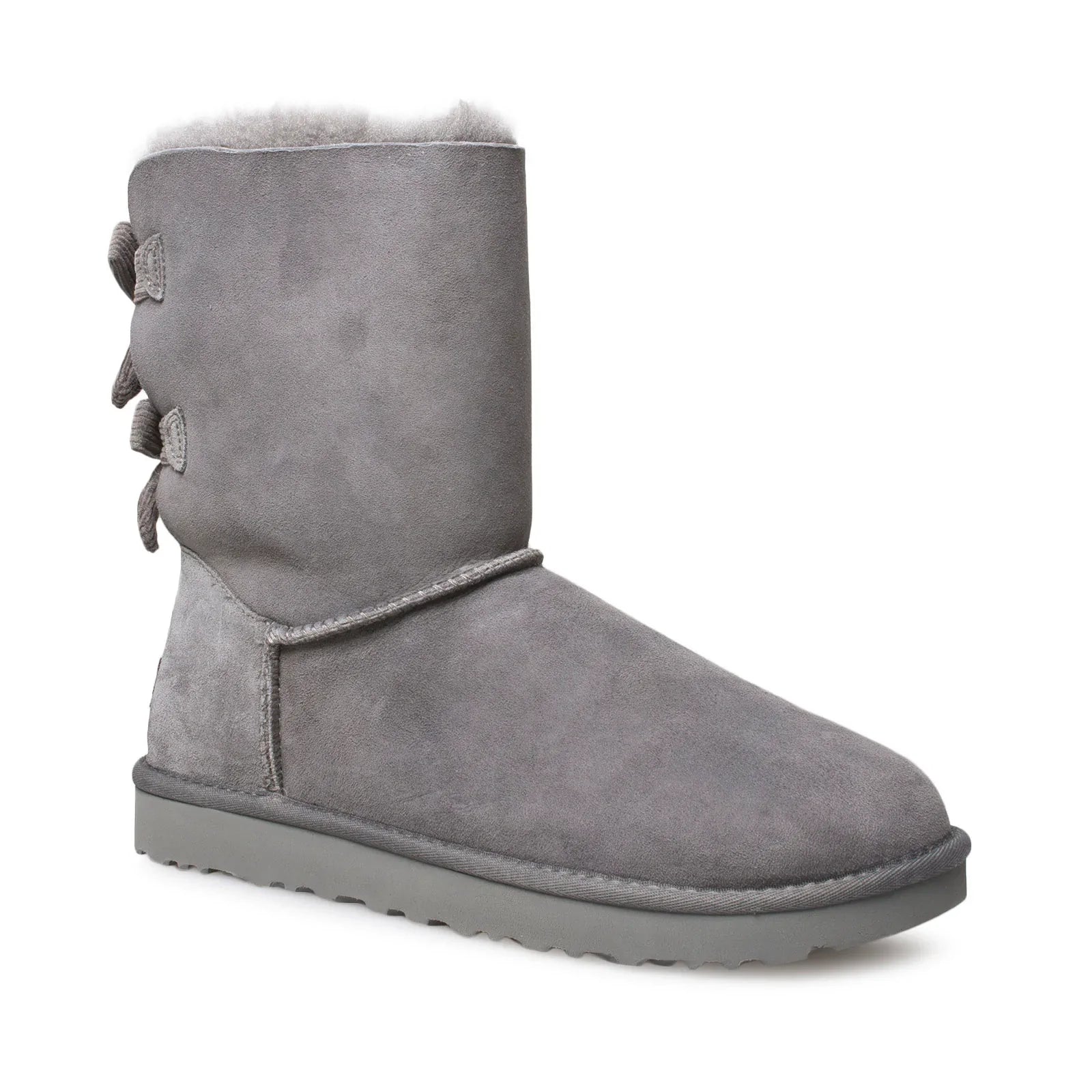 UGG Bailey Bow Corduroy Grey Boots - Women's