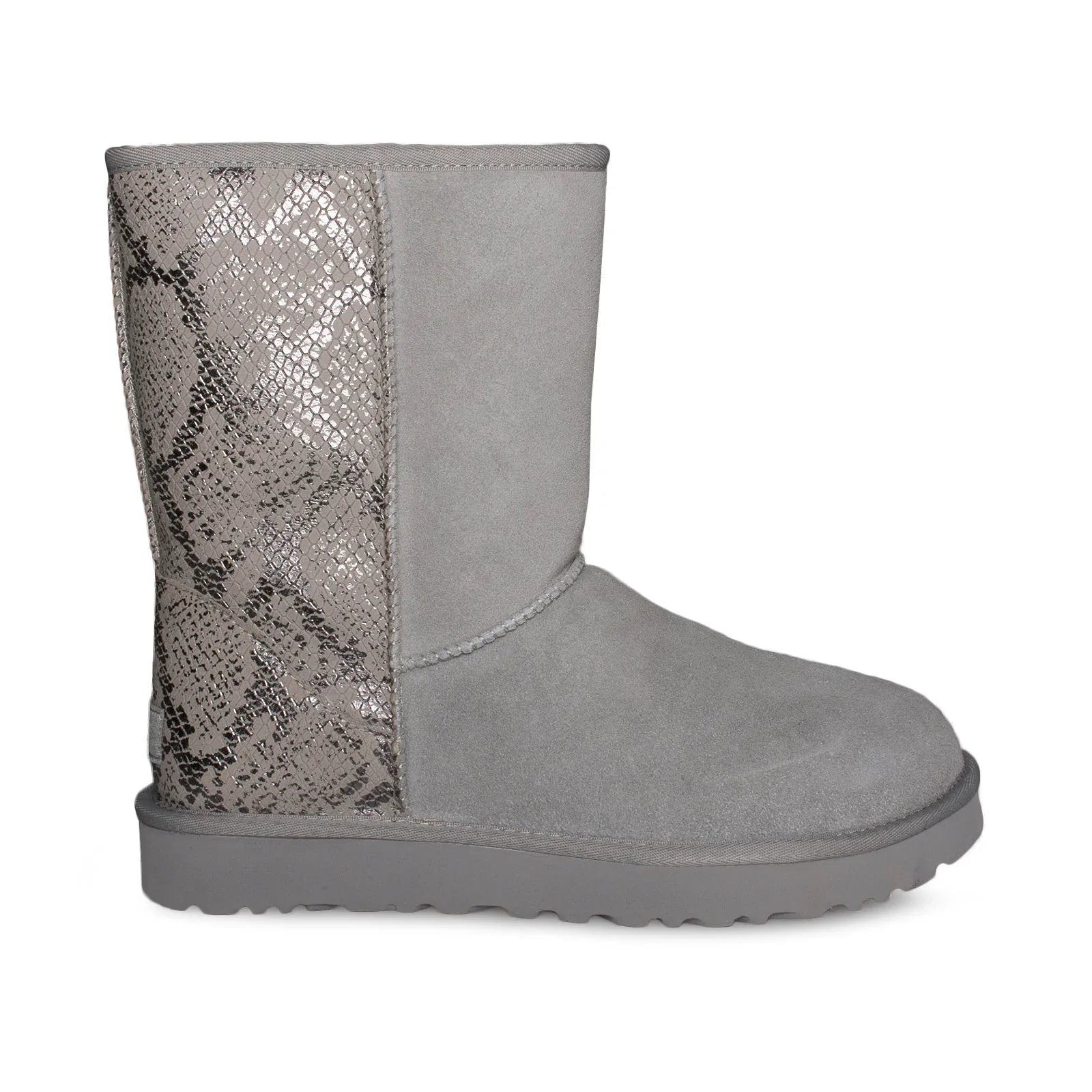 UGG Classic Short Metallic Snake Silver Boots - Women's