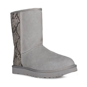 UGG Classic Short Metallic Snake Silver Boots - Women's