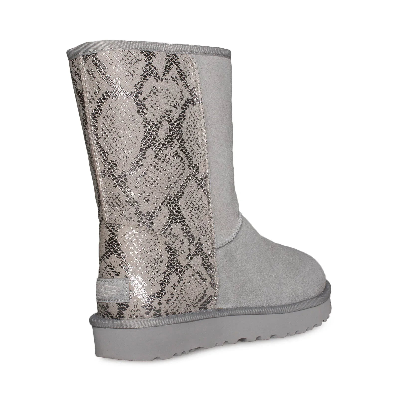 UGG Classic Short Metallic Snake Silver Boots - Women's