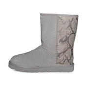 UGG Classic Short Metallic Snake Silver Boots - Women's