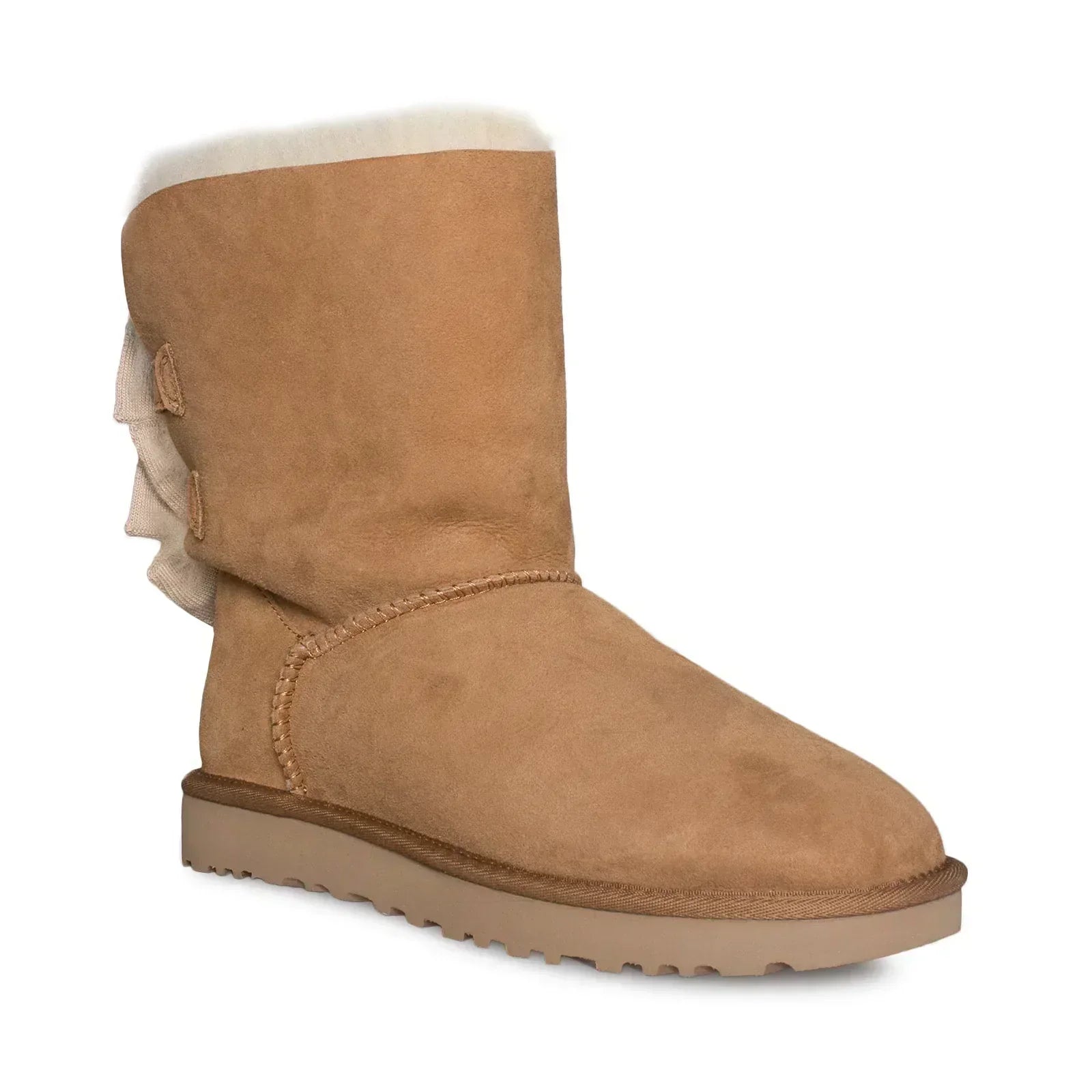 UGG Bailey Bow Short Ruffle Chestnut Boots - Women's