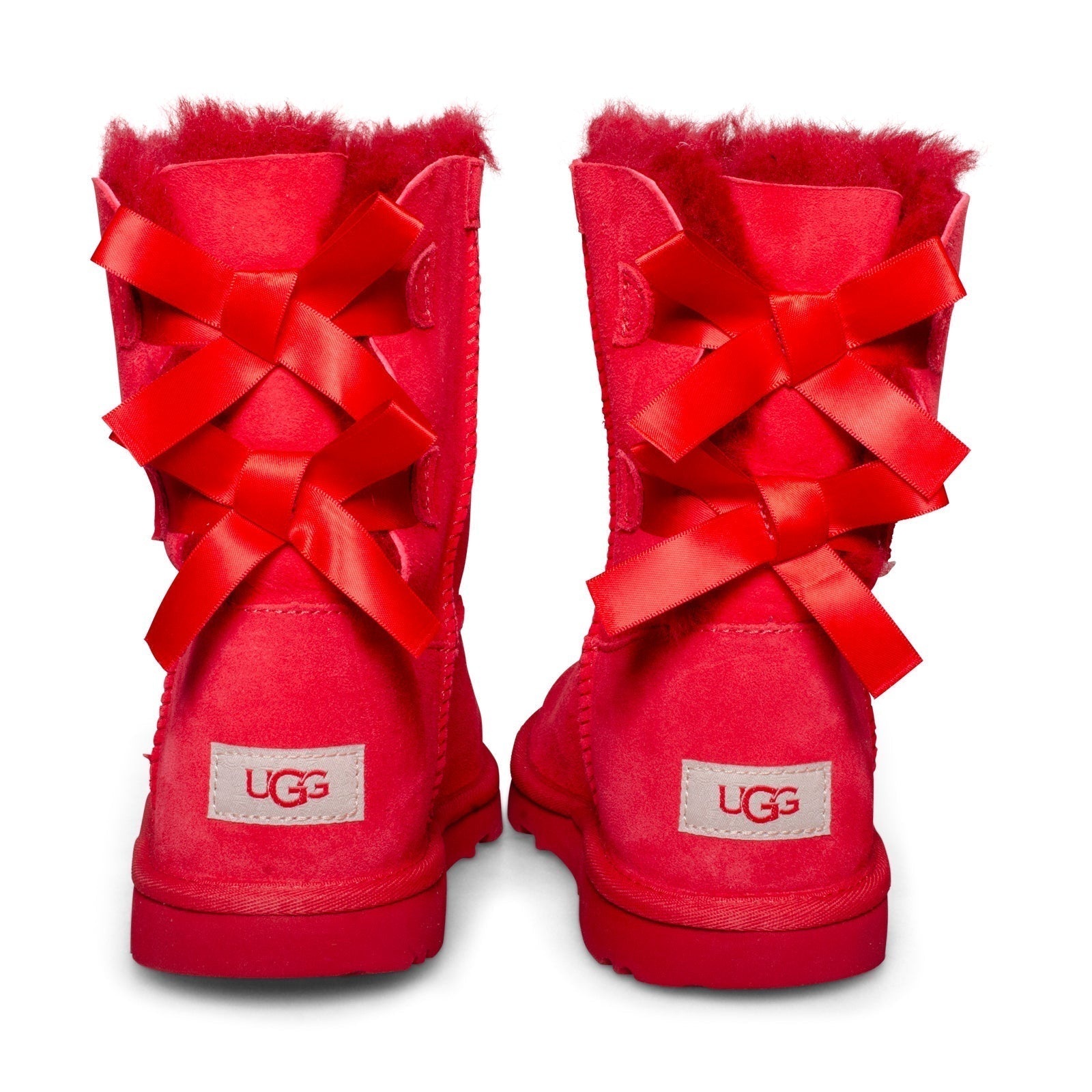 UGG Bailey Bow II Samba Red Boots - Youth