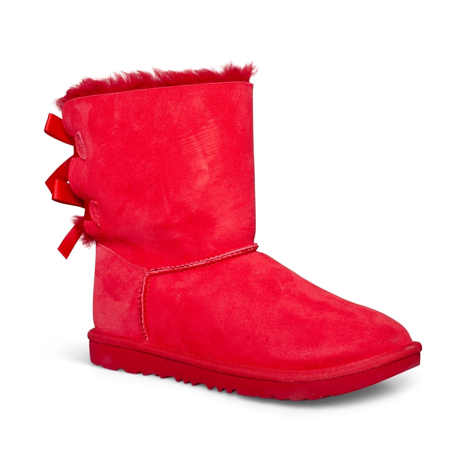 UGG Bailey Bow II Samba Red Boots - Youth