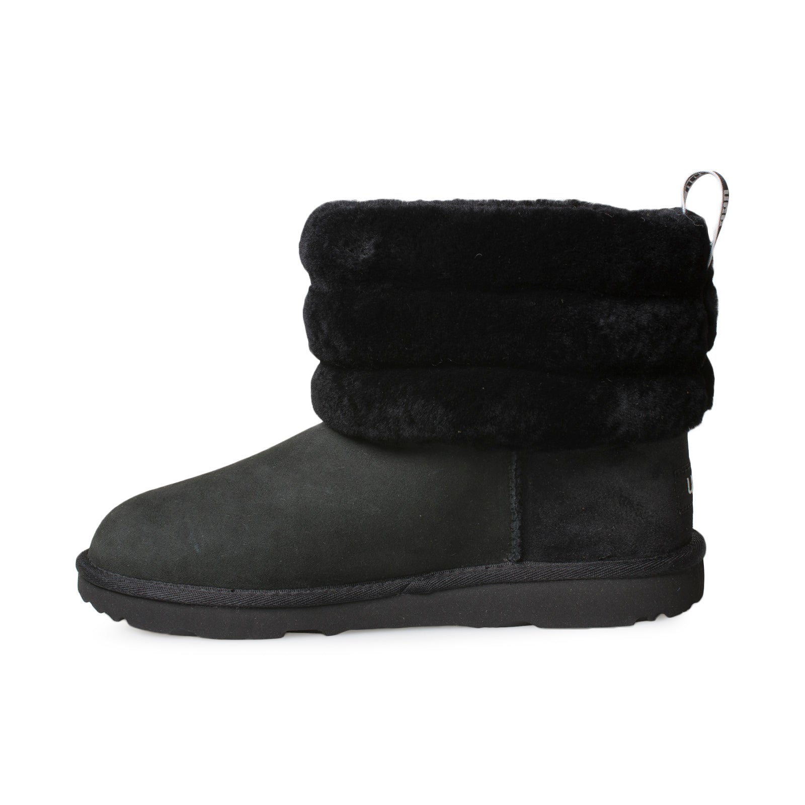 UGG Fluff Mini Quilted Black Boots - Youth