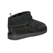 UGG Ultra Mini Fringe Bling Black Boots - Women's