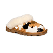 UGG Coquette Cow Print Chestnut Slippers - Women's