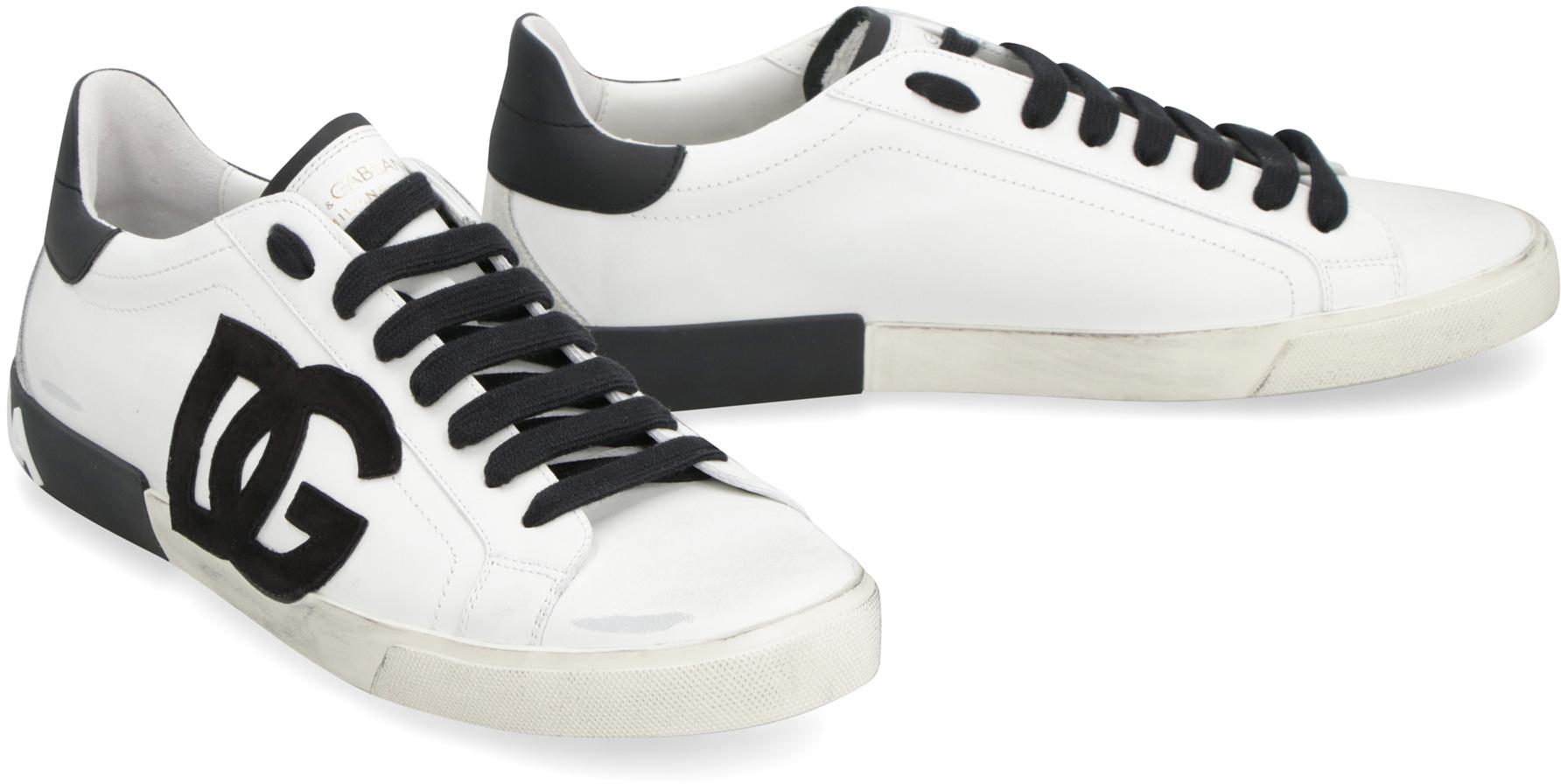 Dolce & Gabbana Portofino Leather Low-Top Sneakers