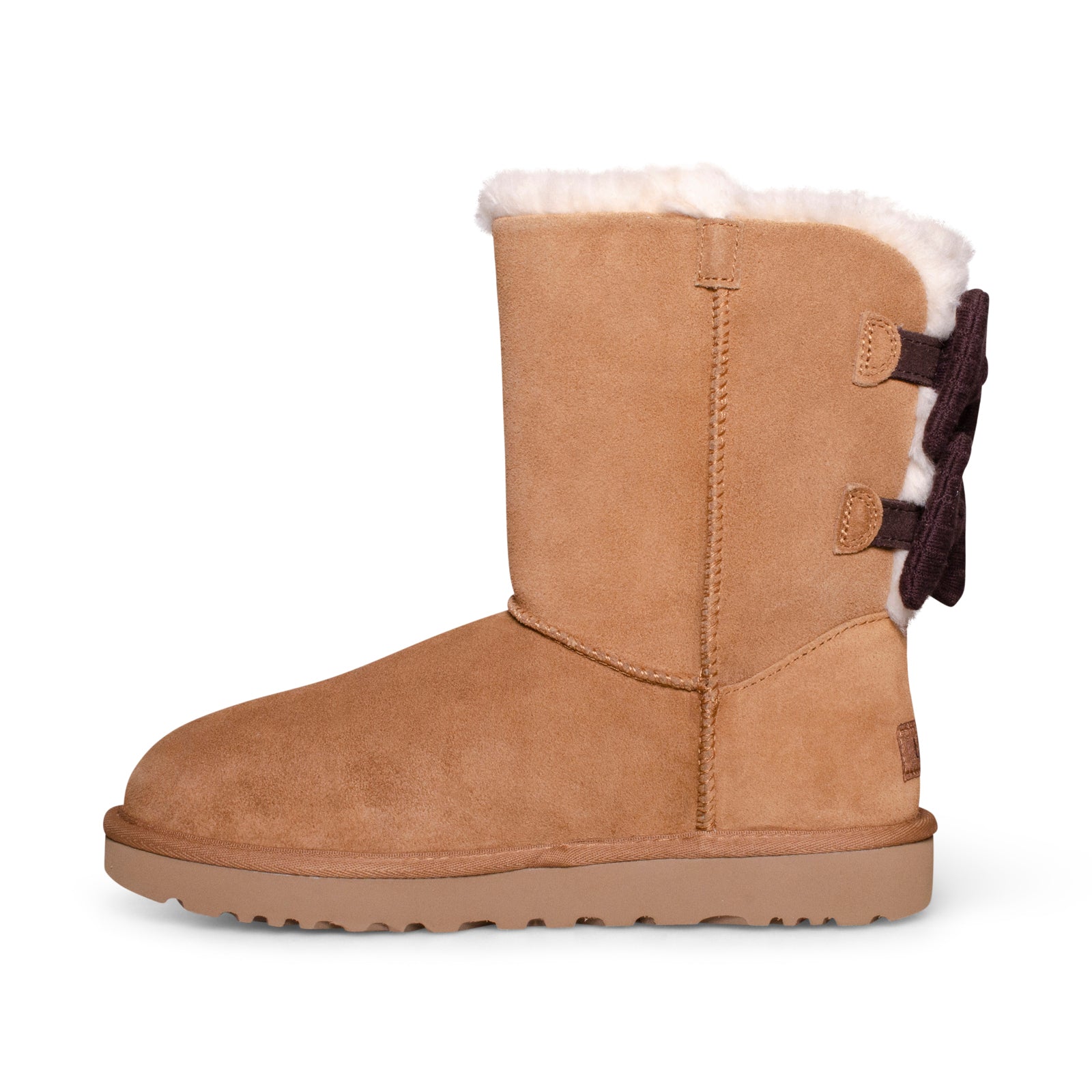 UGG Bailey Ribbed Bow Chestnut Boots - Women's