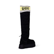 UGG Classic Sweater Letter Tall Black Boots - Women's