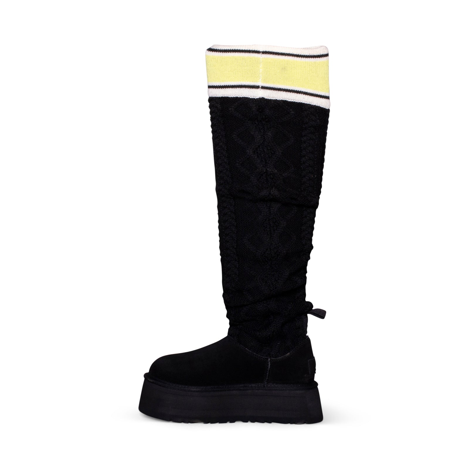 UGG Classic Sweater Letter Tall Black Boots - Women's