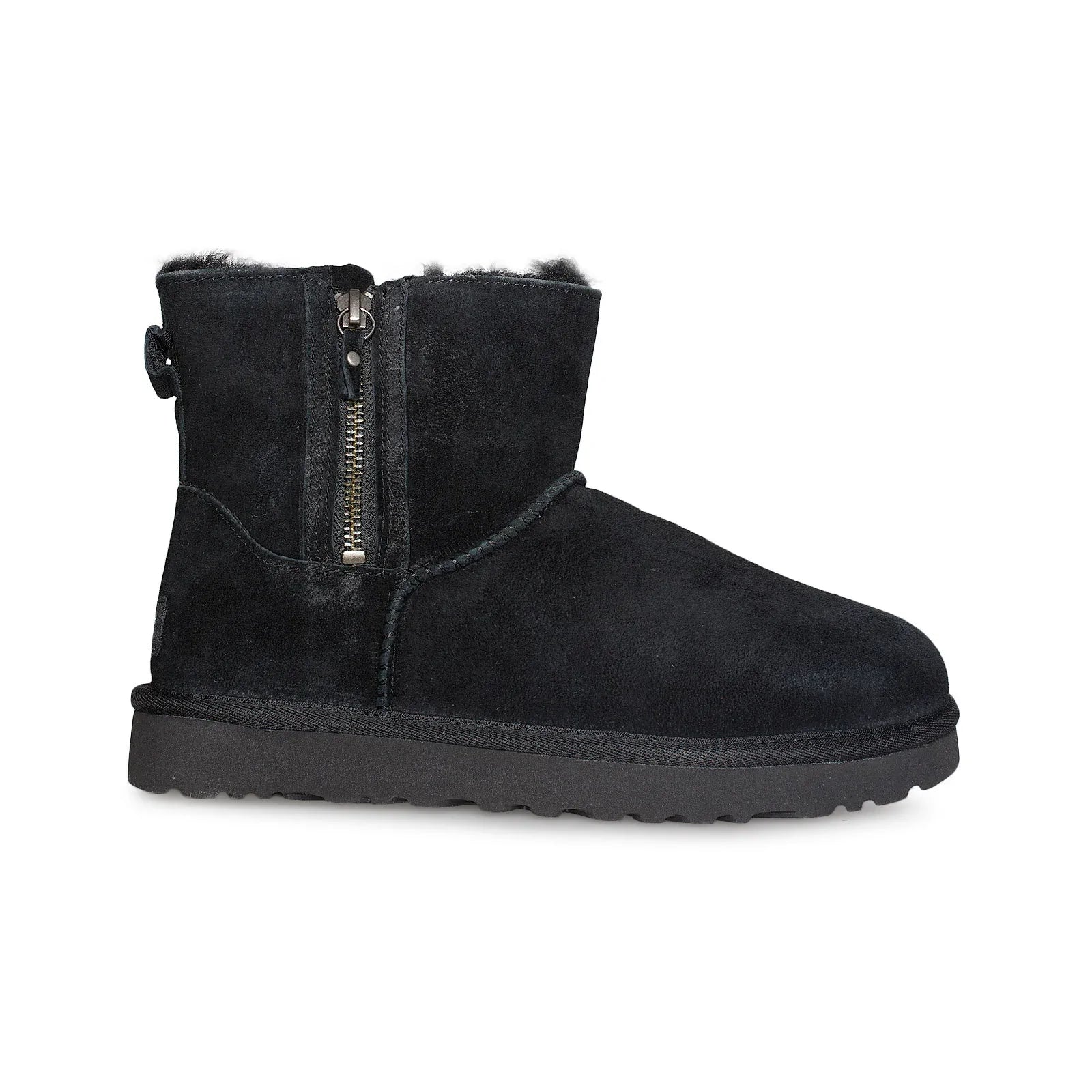 UGG Classic Mini Double Zip Black Boots - Women's