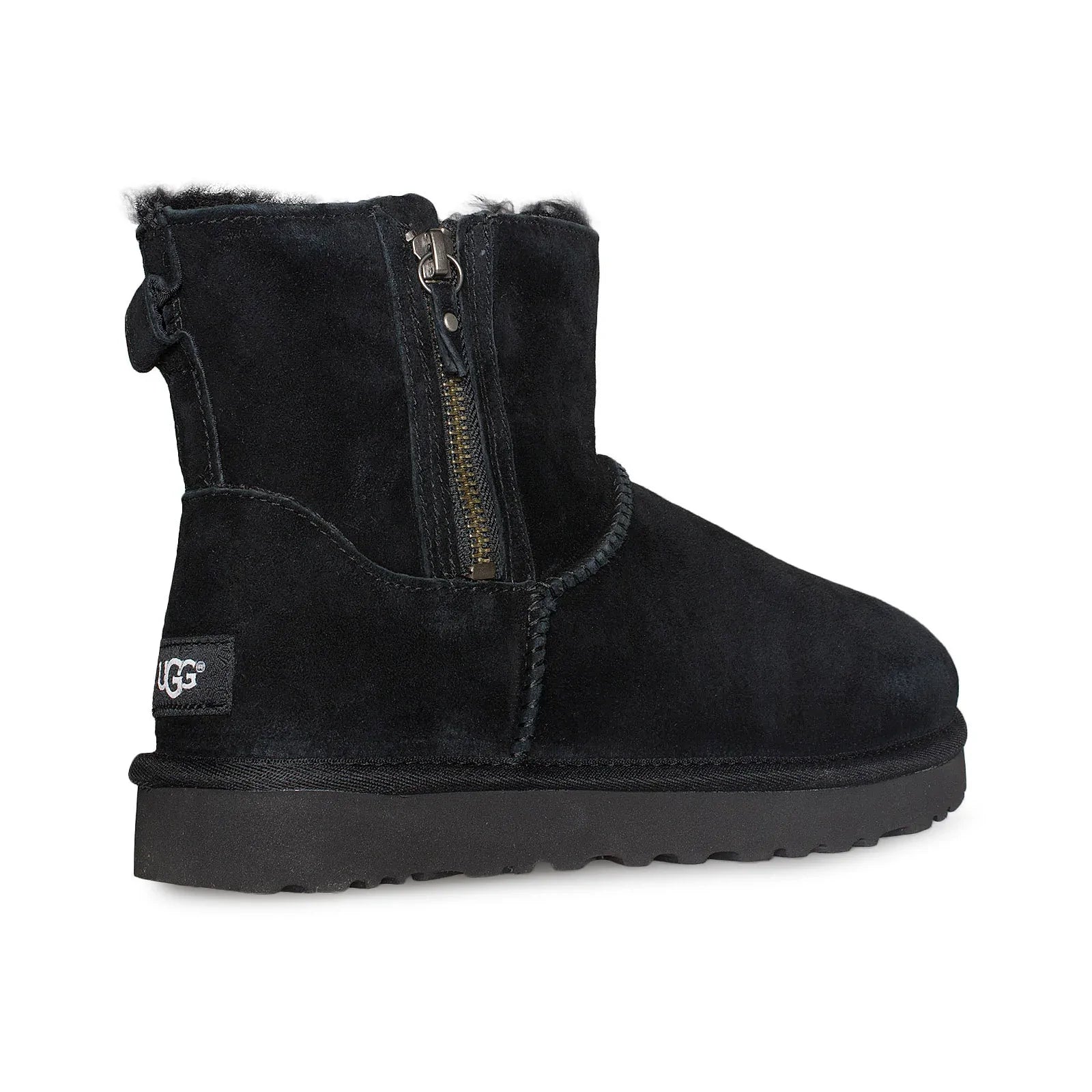 UGG Classic Mini Double Zip Black Boots - Women's