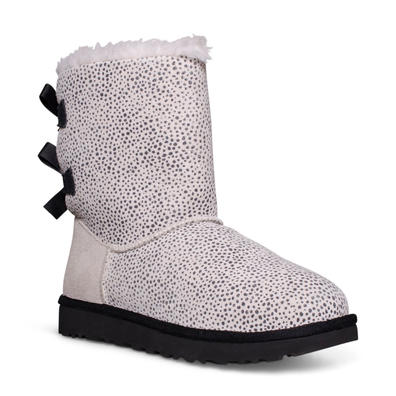 UGG Bailey Bow Micro Cheetah White Boots - Women's