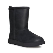 UGG Classic Short Leather Waterproof Black Boots - Women's