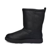 UGG Classic Short Leather Waterproof Black Boots - Women's