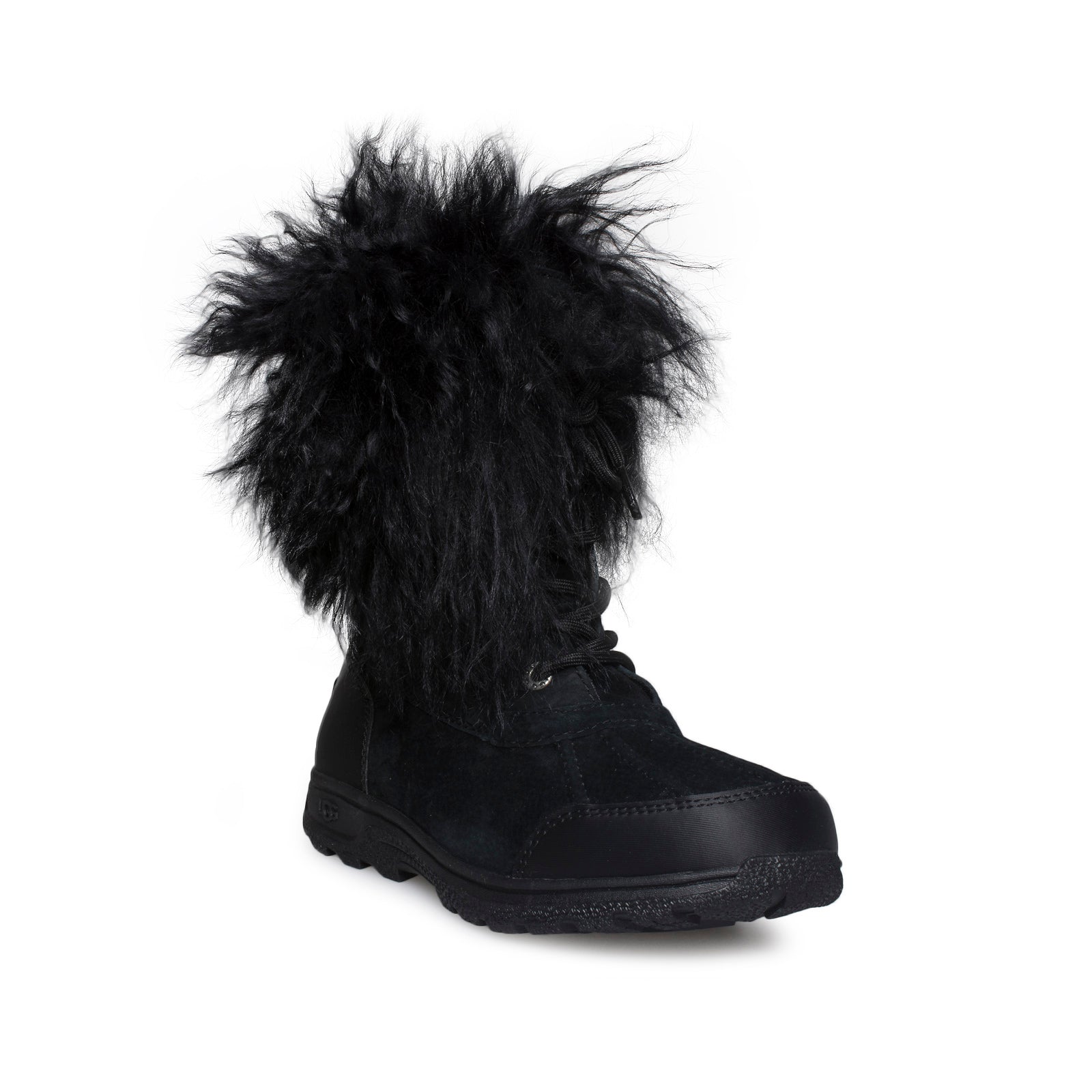 UGG Butte II Fluff Black Boots - Youth