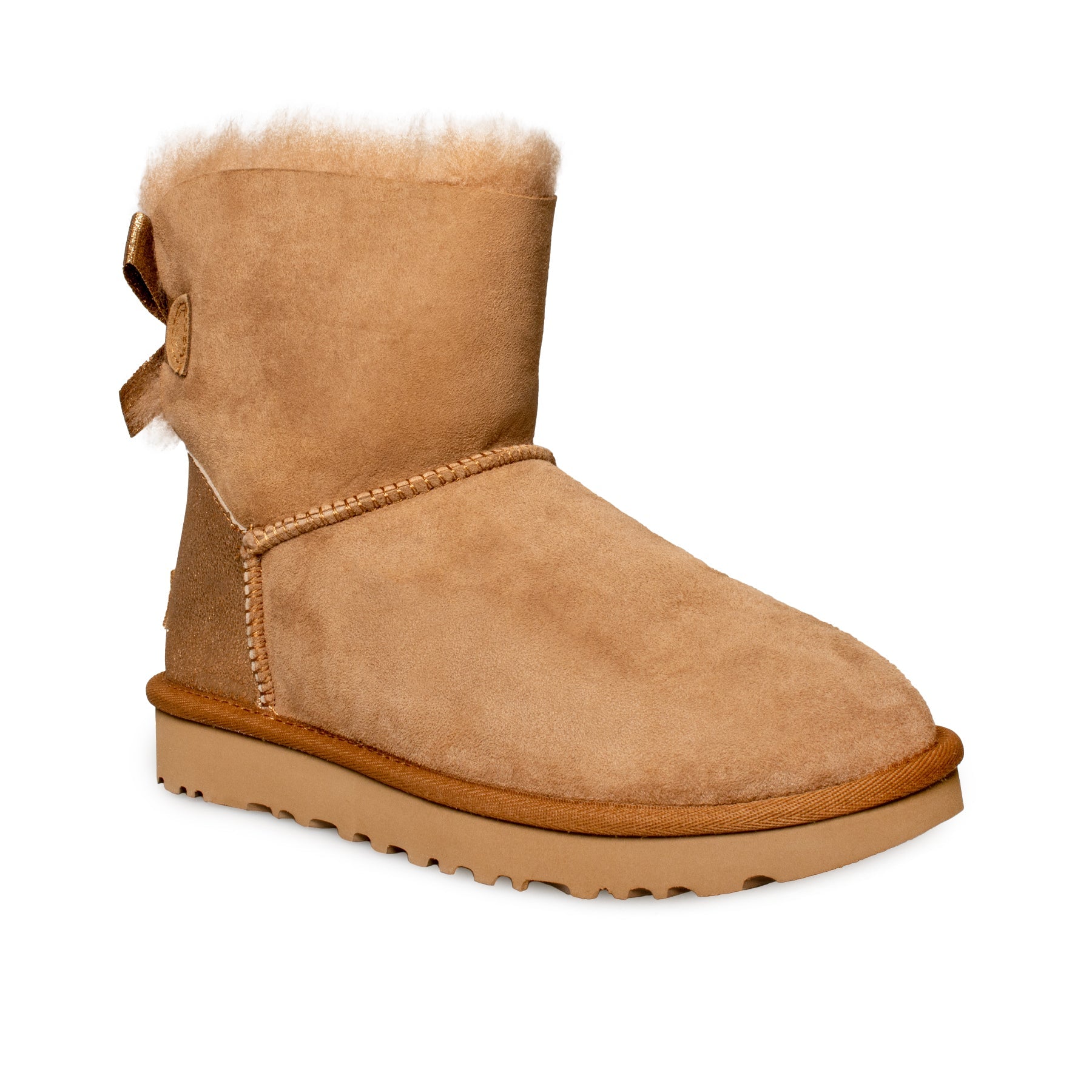 UGG Mini Bailey Bow Glitz Chestnut Boots - Women's