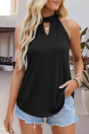 Tied Cutout Grecian Neck Tank