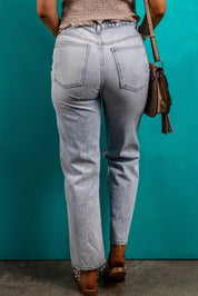 Pocketed Mid-Rise Waist Jeans